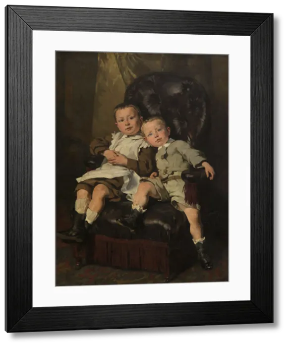 Framed Print : Paul and Edmond Roger, the Artist's Stepchildren, 1872. Creator: Alfred Jean Andre Cluysenaar Framed Print : Paul and Edmond Roger, the Artist's Stepchildren, 1872. Creator: Alfred Jean Andre Cluysenaar