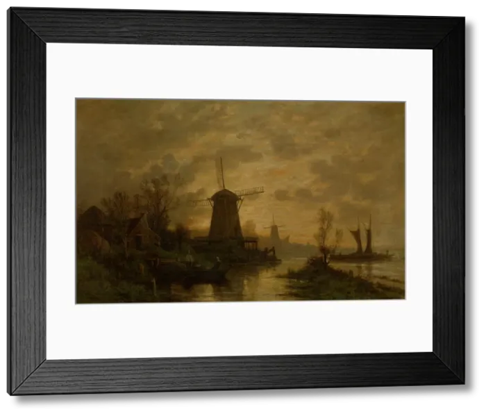 Framed Print : Windmills in Schiedam, 1867. Creator: Auguste-Paul-Charles Anastasi Framed Print : Windmills in Schiedam, 1867. Creator: Auguste-Paul-Charles Anastasi