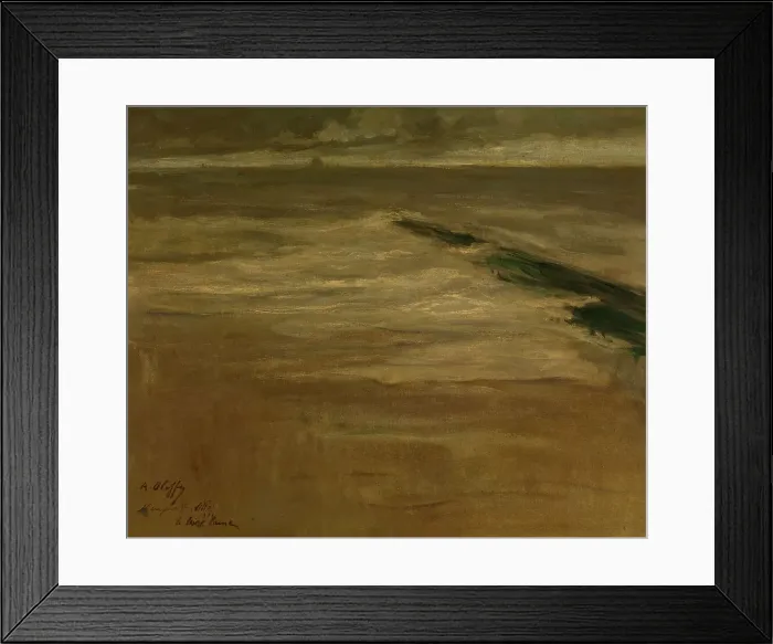 Framed Print : Breakwater at Nieuwpoort, 1901. Creator: Auguste Oleffe Framed Print : Breakwater at Nieuwpoort, 1901. Creator: Auguste Oleffe