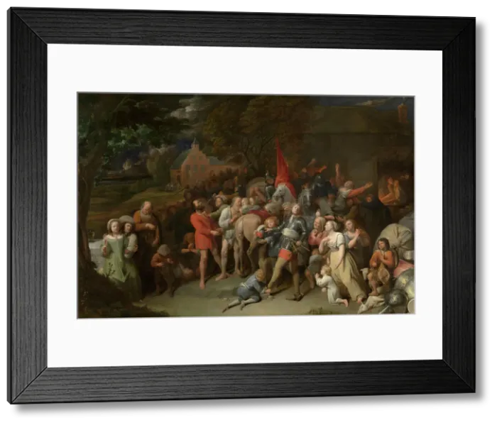 Framed Print : Plundering Soldiers, 1655-1660. Creator: David Ryckaert II