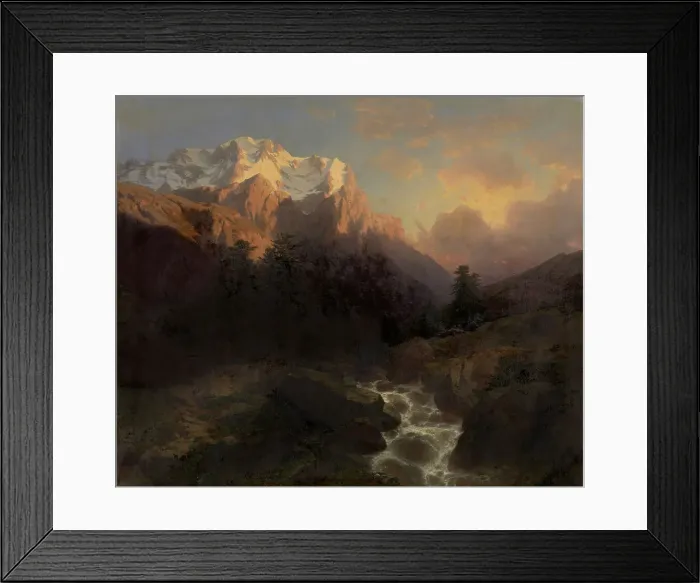 Framed Print : The Wetterhorn, mid-19th century. Creator: Alexandre Calame Framed Print : The Wetterhorn, mid-19th century. Creator: Alexandre Calame