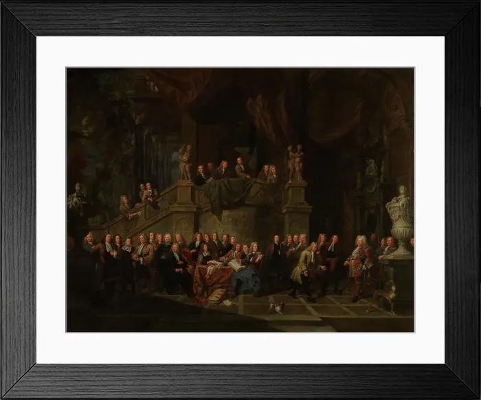 Framed Print : The Reception of Jan Karel de Cordes in the Guild Hall, 1711. Creator: Balthasar van den Bossche Framed Print : The Reception of Jan Karel de Cordes in the Guild Hall, 1711. Creator: Balthasar van den Bossche