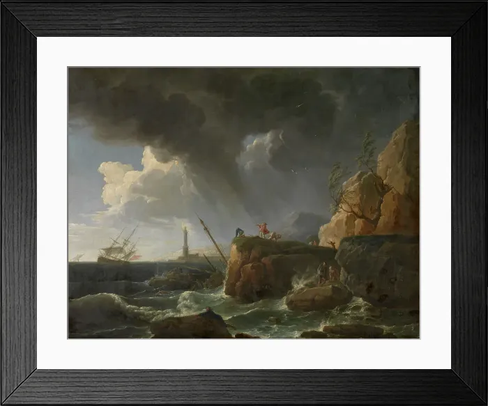 Framed Print : Seascape, mid-late 18th century. Creator: Claude-Joseph Vernet Framed Print : Seascape, mid-late 18th century. Creator: Claude-Joseph Vernet