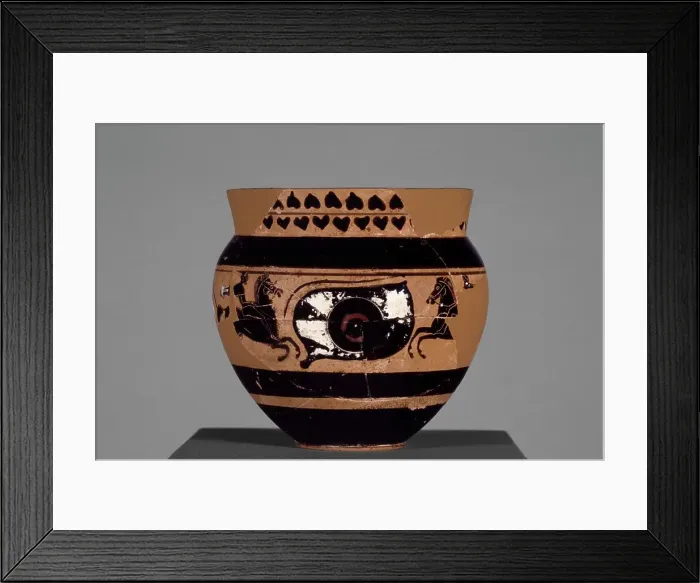Framed Print : Attic Black-Figure Mastoid Cup, about 490 BC. Creator: Unknown Framed Print : Attic Black-Figure Mastoid Cup, about 490 BC. Creator: Unknown