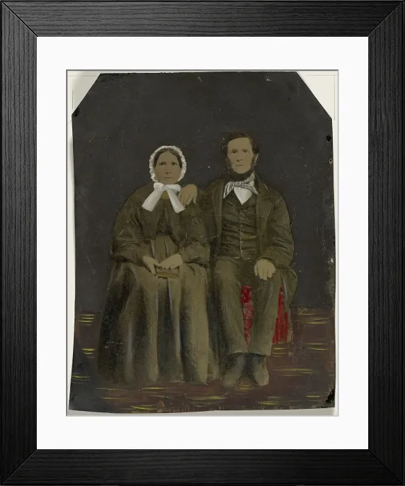 Framed Print : Portrait of couple, 1860s-1880s. Creator: Unknown Framed Print : Portrait of couple, 1860s-1880s. Creator: Unknown