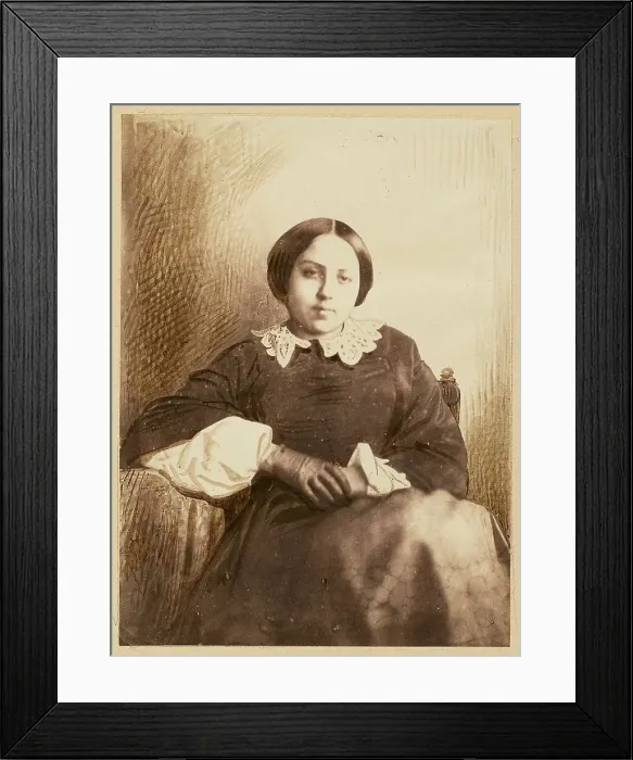 Framed Print : Portrait of a young lady, probably Cecile Deveria, 1853. Creators: Achille Deveria, Theodule Deveria Framed Print : Portrait of a young lady, probably Cecile Deveria, 1853. Creators: Achille Deveria, Theodule Deveria