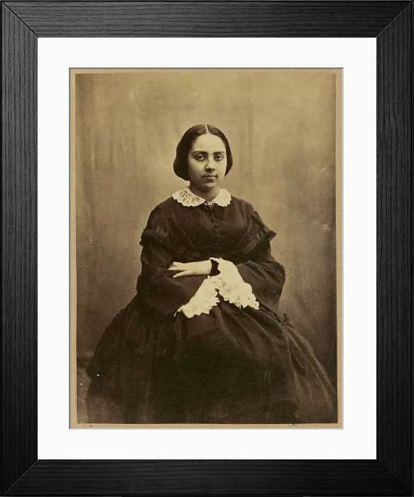 Framed Print : Portrait of a young lady, probably Cecile Deveria, about 1850-1855. Creators: Achille Deveria, Theodule Deveria, Octave Benoist Framed Print : Portrait of a young lady, probably Cecile Deveria, about 1850-1855. Creators: Achille Deveria, Theodule Deveria, Octave Benoist