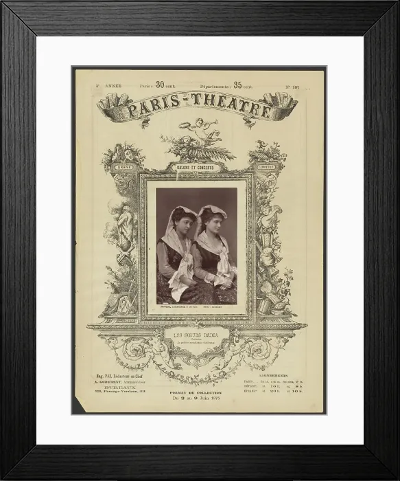 Framed Print : Paris Theatre: Les Soeurs Badia, 1875. Creator: Alphonse J. Liebert Framed Print : Paris Theatre: Les Soeurs Badia, 1875. Creator: Alphonse J. Liebert