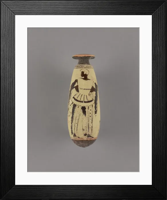 Framed Print : Attic White-Ground Alabastron with an Archer, about 480 BC. Creator: Group of the Negro Alabastra Framed Print : Attic White-Ground Alabastron with an Archer, about 480 BC. Creator: Group of the Negro Alabastra