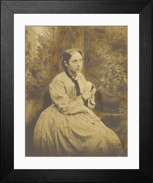 Framed Print : Outdoor portrait of a young lady, probably Cecile Deveria, 1854. Creators: Achille Deveria, Theodule Deveria, Octave Benoist Framed Print : Outdoor portrait of a young lady, probably Cecile Deveria, 1854. Creators: Achille Deveria, Theodule Deveria, Octave Benoist