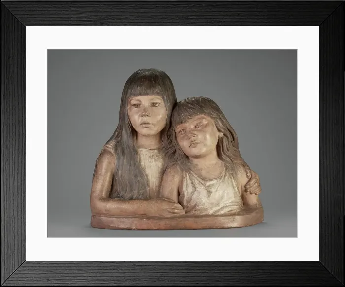 Framed Print : Double Portrait of the Artist's Daughters, 1889. Creator: Adolf von Hildebrand Framed Print : Double Portrait of the Artist's Daughters, 1889. Creator: Adolf von Hildebrand