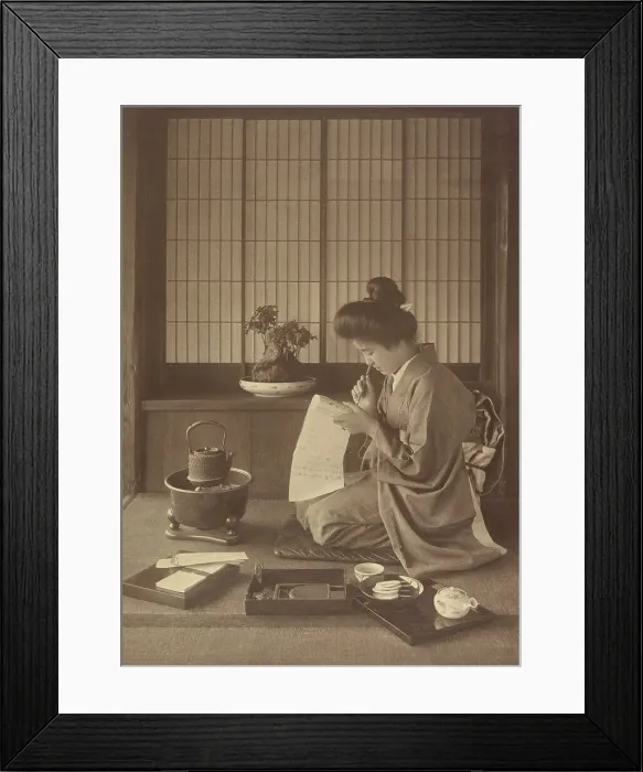Framed Print : Writing a Letter, 1904-1910. Creator: Herbert Ponting Framed Print : Writing a Letter, 1904-1910. Creator: Herbert Ponting