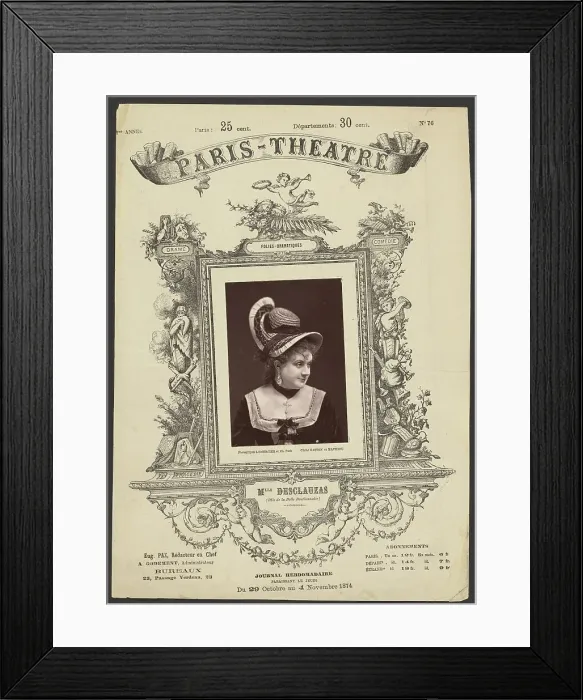 Framed Print : Paris Theatre: Mlle. Desclauzas, 1874. Creator: Gaston & Mathieu & Cie Framed Print : Paris Theatre: Mlle. Desclauzas, 1874. Creator: Gaston & Mathieu & Cie