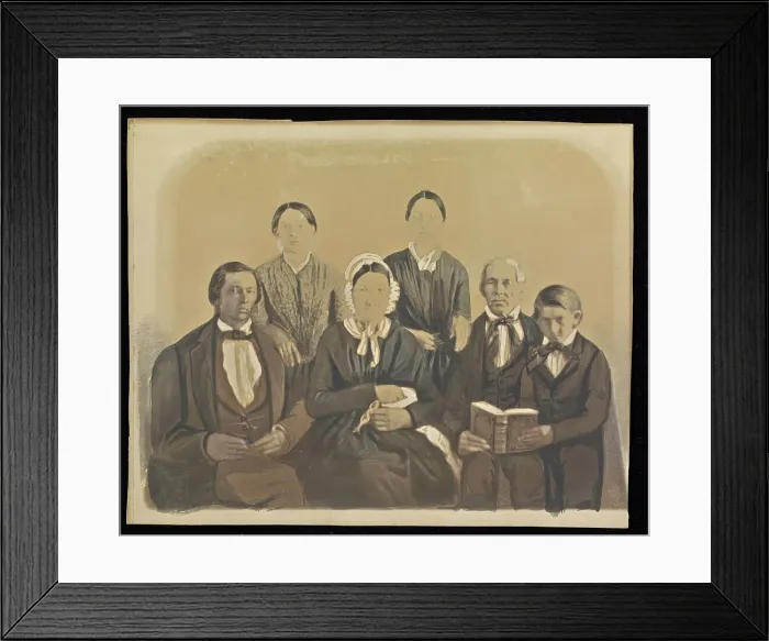 Framed Print : Group portrait of the Pratt family and Uriah King, 1848. Creator: Unknown Framed Print : Group portrait of the Pratt family and Uriah King, 1848. Creator: Unknown