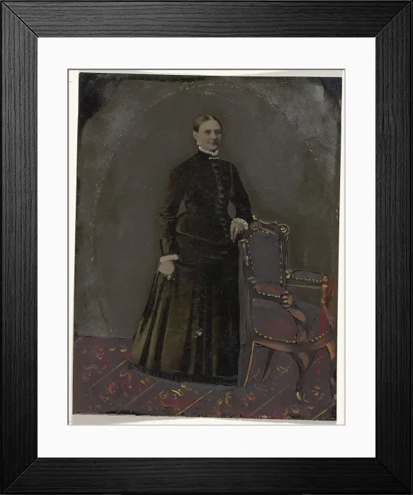 Framed Print : Portrait of standing woman, 1860s-1880s. Creator: Unknown Framed Print : Portrait of standing woman, 1860s-1880s. Creator: Unknown