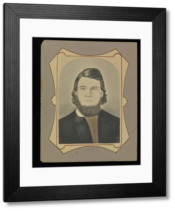 Framed Print : Portrait of a young man with a beard, about 1850-1860. Creator: Unknown Framed Print : Portrait of a young man with a beard, about 1850-1860. Creator: Unknown