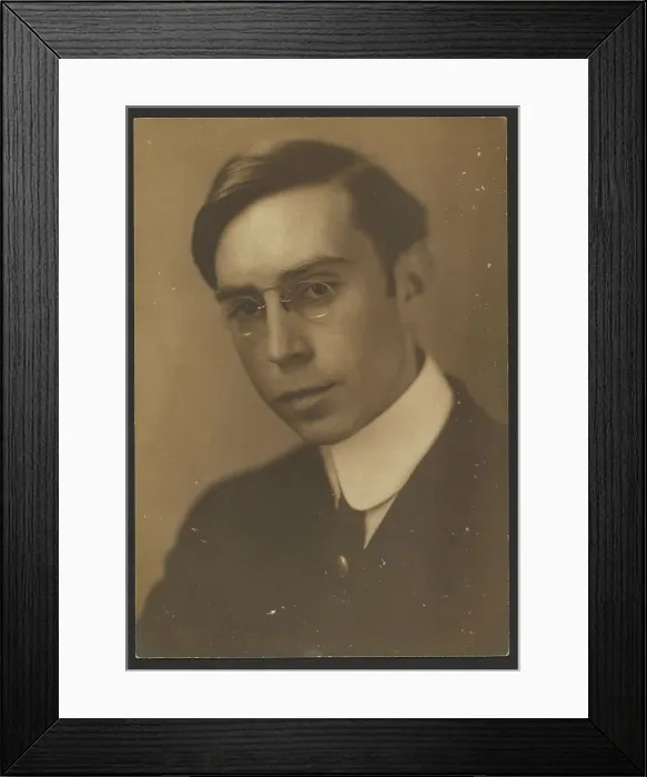 Framed Print : Portrait of Young Man with Pince Nez, 1907-1943. Creator: Louis Fleckenstein Framed Print : Portrait of Young Man with Pince Nez, 1907-1943. Creator: Louis Fleckenstein