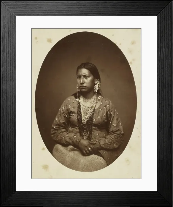 Framed Print : Oceti Sakowin Oyate Woman, 1860-1880. Creator: HH Whitney Framed Print : Oceti Sakowin Oyate Woman, 1860-1880. Creator: HH Whitney