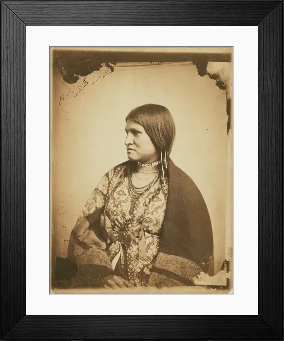 Framed Print : Portrait of a Dakota Sitter, about 1862-1864. Creator: Joel E Whitney Framed Print : Portrait of a Dakota Sitter, about 1862-1864. Creator: Joel E Whitney