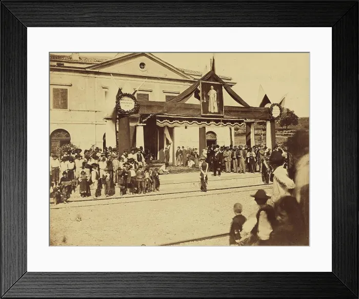 Framed Print : Inauguration de la gare du Ceccano, 1862. Creator: Altobelli & Molins Framed Print : Inauguration de la gare du Ceccano, 1862. Creator: Altobelli & Molins
