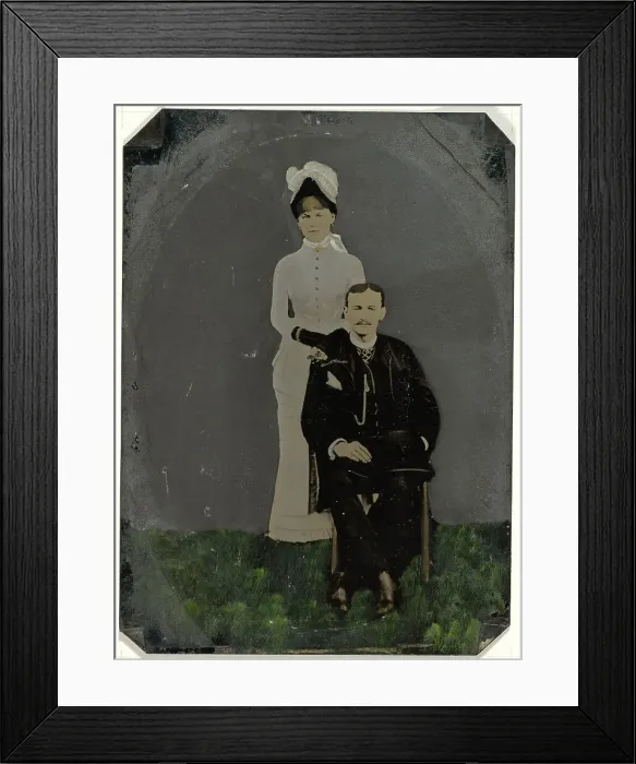 Framed Print : Portrait of couple, 1860s-1880s. Creator: Unknown Framed Print : Portrait of couple, 1860s-1880s. Creator: Unknown
