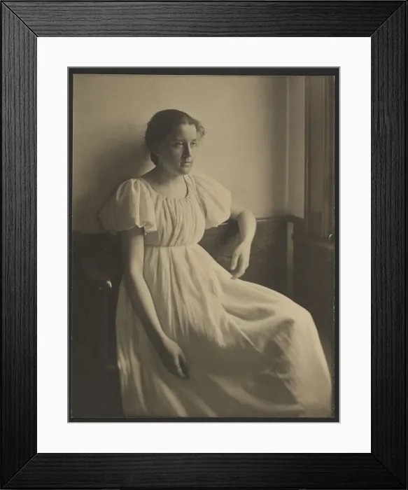 Framed Print : The White Dress, 1897. Creator: Clarence H White Framed Print : The White Dress, 1897. Creator: Clarence H White