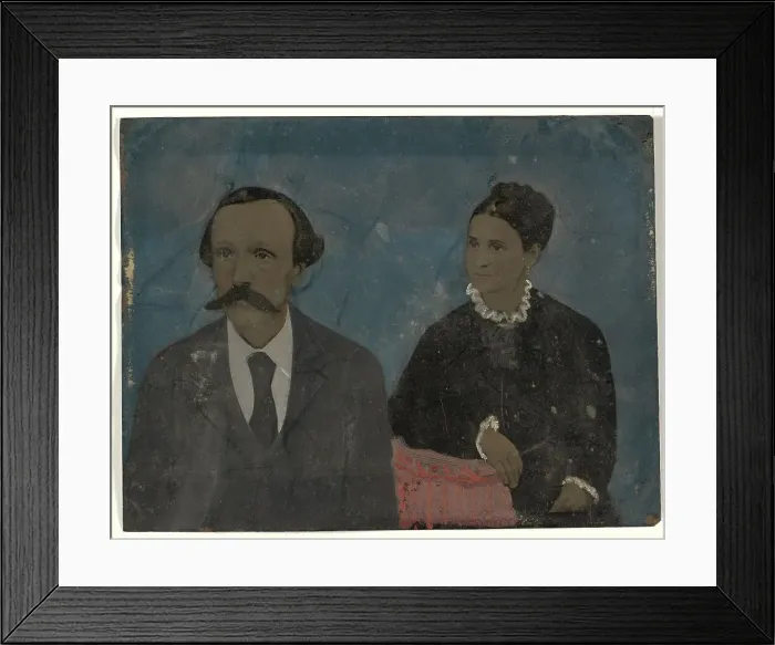 Framed Print : Portrait of couple, 1860s-1880s. Creator: Unknown Framed Print : Portrait of couple, 1860s-1880s. Creator: Unknown
