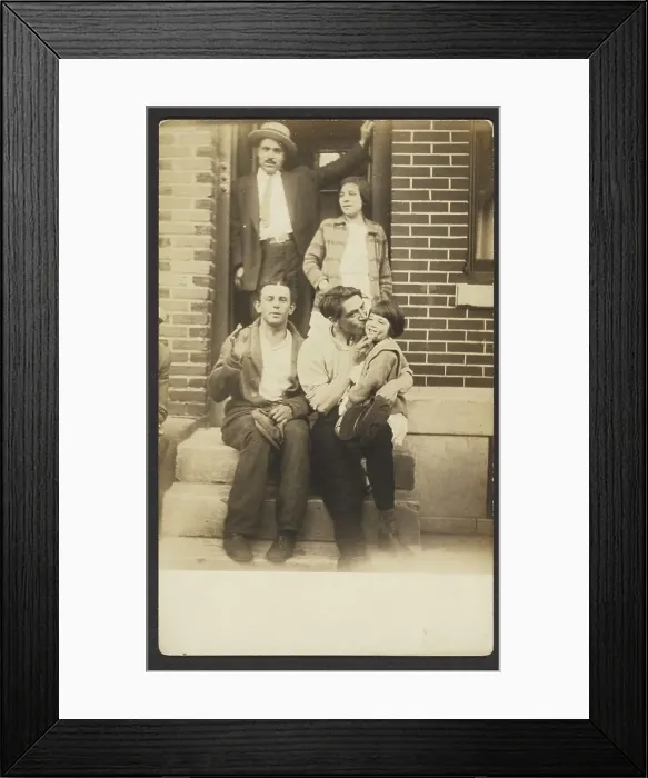 Framed Print : Family on Stoop, about 1926. Creator: John Frank Keith Framed Print : Family on Stoop, about 1926. Creator: John Frank Keith