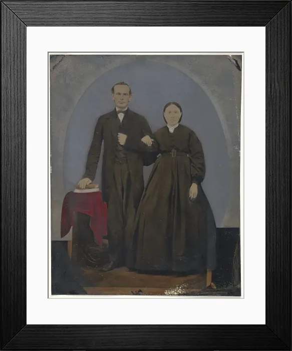 Framed Print : Portrait of standing couple, 1860s-1880s. Creator: Unknown Framed Print : Portrait of standing couple, 1860s-1880s. Creator: Unknown