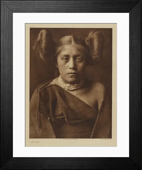 Framed Print : A Tewa Girl, 1921. Creator: Edward Sheriff Curtis Framed Print : A Tewa Girl, 1921. Creator: Edward Sheriff Curtis