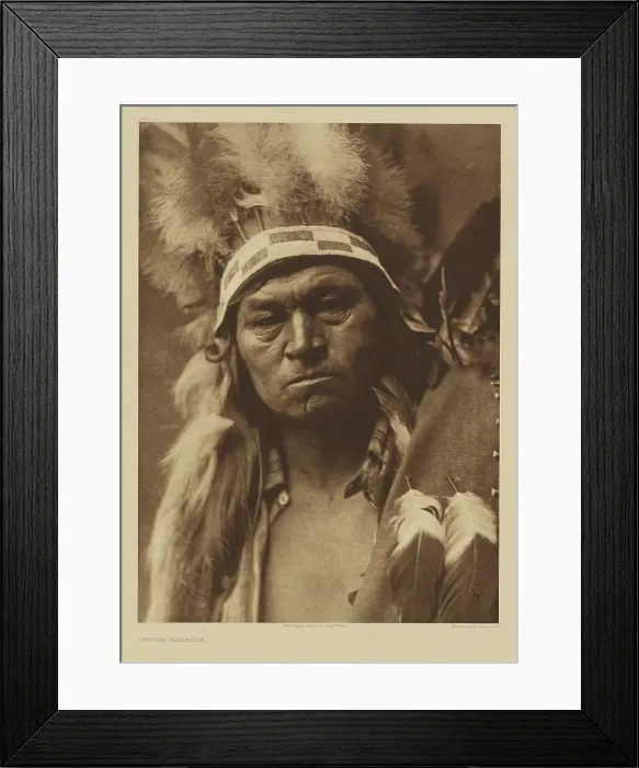 Framed Print : Cayuse Warrior, 1910. Creator: Edward Sheriff Curtis Framed Print : Cayuse Warrior, 1910. Creator: Edward Sheriff Curtis