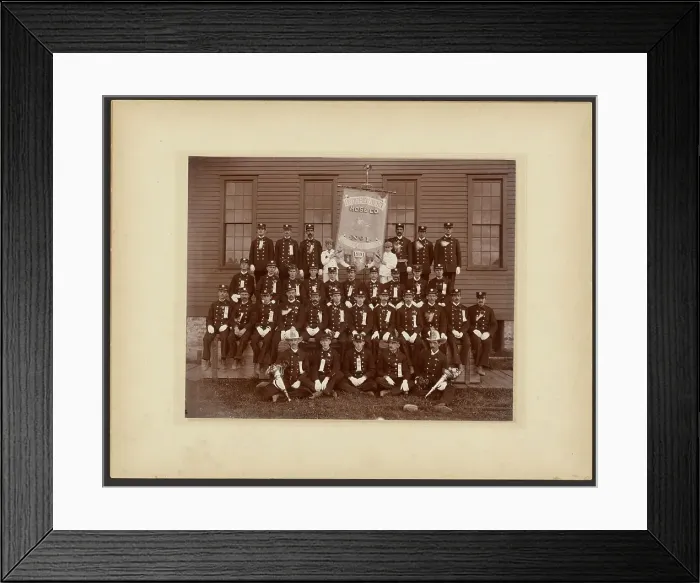 Framed Print : Independent Hose Co. No.1, Lestershire, 1891. Creator: Rogers & Newing Framed Print : Independent Hose Co. No.1, Lestershire, 1891. Creator: Rogers & Newing