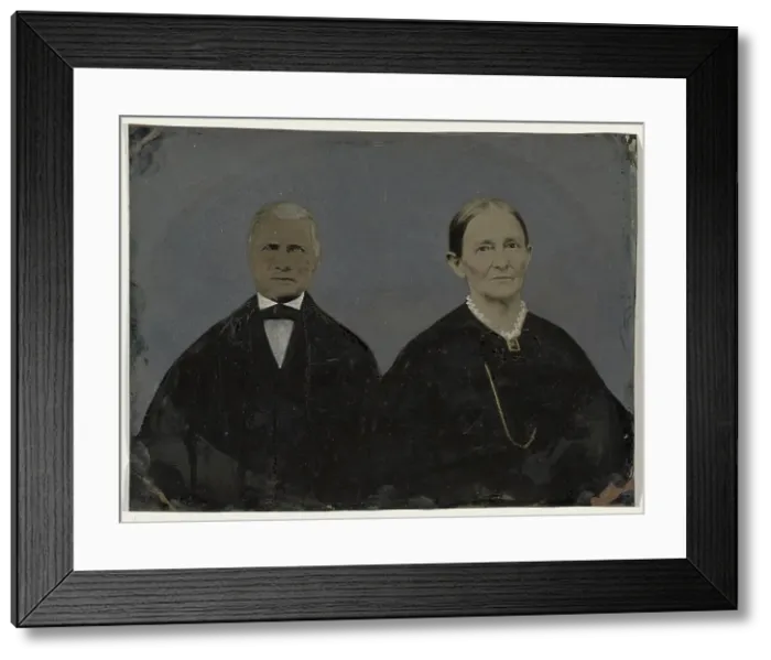 Framed Print : Portrait of older couple, 1860s-1880s. Creator: Unknown Framed Print : Portrait of older couple, 1860s-1880s. Creator: Unknown