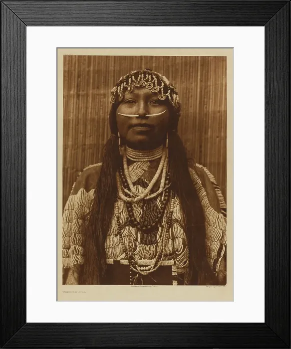Framed Print : Wishram Girl, 1910. Creator: Edward Sheriff Curtis Framed Print : Wishram Girl, 1910. Creator: Edward Sheriff Curtis