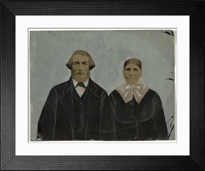 Framed Print : Portrait of couple, 1860s-1880s. Creator: Unknown Framed Print : Portrait of couple, 1860s-1880s. Creator: Unknown
