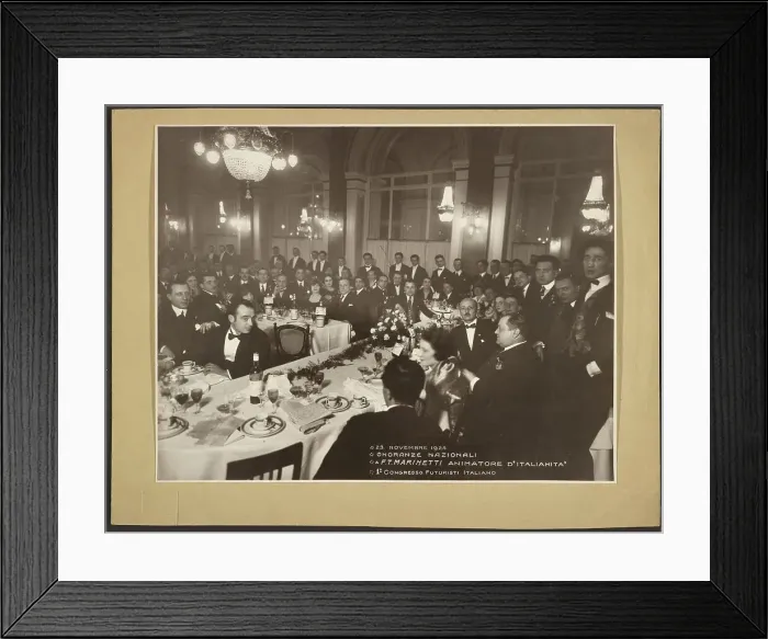 Framed Print : Onoranze Nazionali a F.T. Marinetti Animatore d'Italianita, 1o Congresso Futuristi Italiano, 1924. Creator: Mario Castagneri Framed Print : Onoranze Nazionali a F.T. Marinetti Animatore d'Italianita, 1o Congresso Futuristi Italiano, 1924. Creator: Mario Castagneri