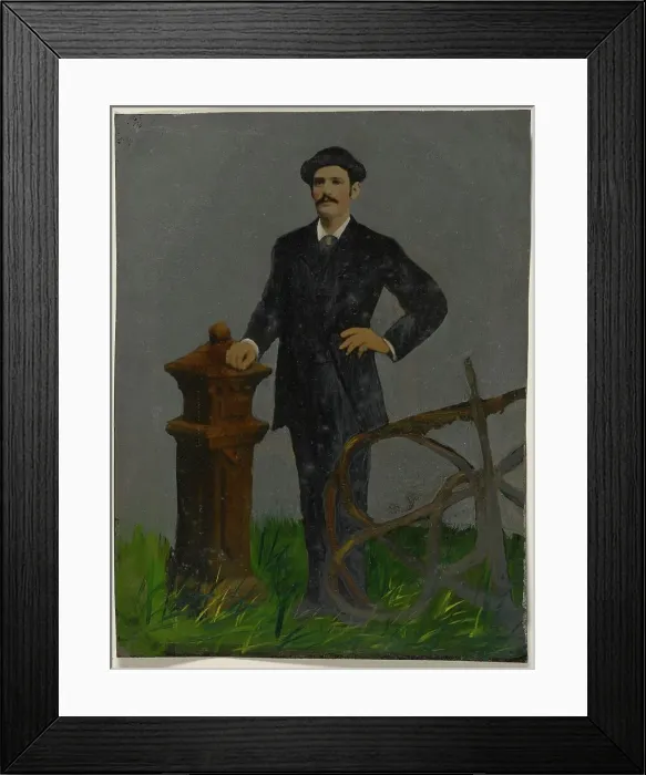 Framed Print : Portrait of standing man in hat, 1860s-1880s. Creator: Unknown Framed Print : Portrait of standing man in hat, 1860s-1880s. Creator: Unknown