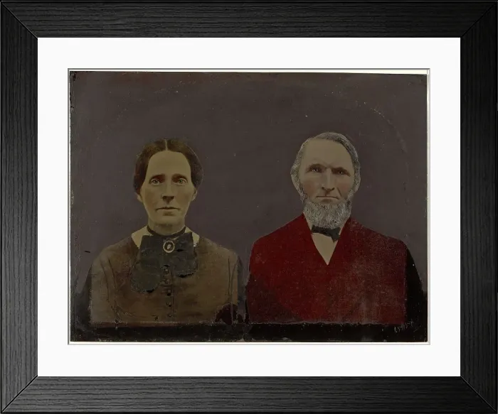 Framed Print : Portrait of man and woman, 1860s-1880s. Creator: Unknown Framed Print : Portrait of man and woman, 1860s-1880s. Creator: Unknown