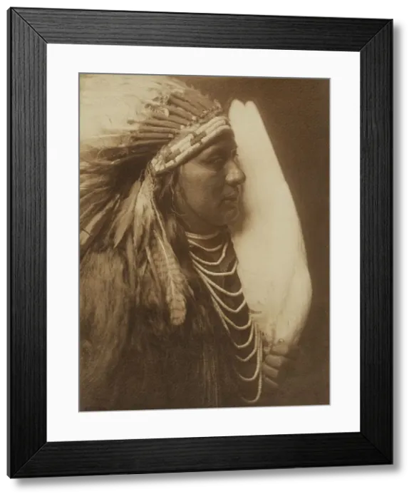 Framed Print : Three Feathers-A Nez Perce Native American, 1905. Creator: Edward Sheriff Curtis Framed Print : Three Feathers-A Nez Perce Native American, 1905. Creator: Edward Sheriff Curtis