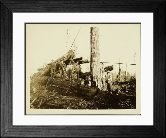 Framed Print : Loggers, about 1910-1945. Creator: Darius Kinsey