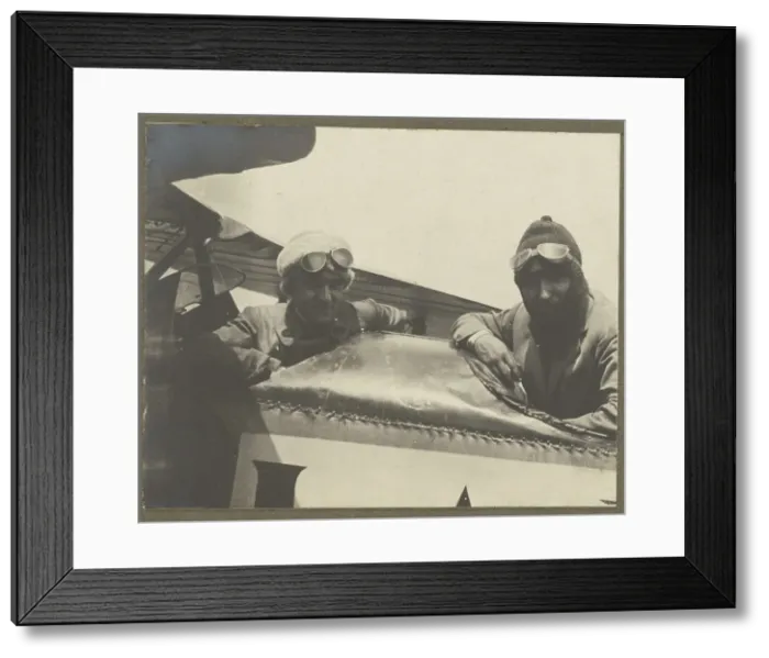 Framed Print : Two pilots in airplane, 1915-1930. Creator: Fedele Azari Framed Print : Two pilots in airplane, 1915-1930. Creator: Fedele Azari
