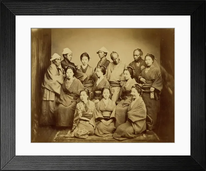 Framed Print : Japanese Family, about 1862. Creator: Felice Beato Framed Print : Japanese Family, about 1862. Creator: Felice Beato