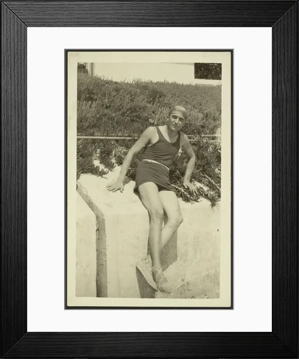 Framed Print : Man in swimwear, 1915-1920. Creator: Fedele Azari Framed Print : Man in swimwear, 1915-1920. Creator: Fedele Azari