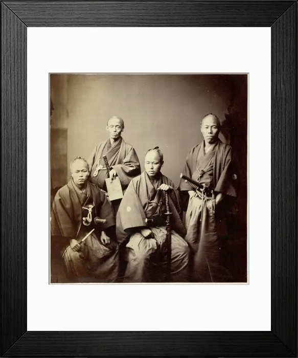 Framed Print : Portrait of the Satsuma Clan Envoys, 1863. Creator: Felice Beato Framed Print : Portrait of the Satsuma Clan Envoys, 1863. Creator: Felice Beato