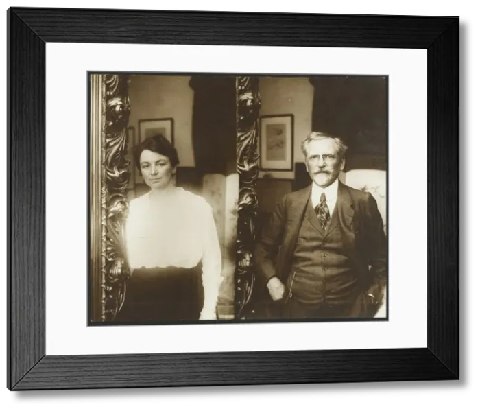 Framed Print : Portrait of Alphonse Mucha and His Wife, negative 1920s; print about 1980. Creator: Alphonse Mucha Framed Print : Portrait of Alphonse Mucha and His Wife, negative 1920s; print about 1980. Creator: Alphonse Mucha