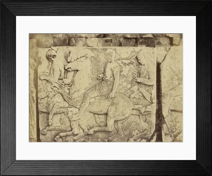 Framed Print : Athens - sculptural fragment, Parthenon frieze, 1865. Creator: Konstantinos Dimitriou Framed Print : Athens - sculptural fragment, Parthenon frieze, 1865. Creator: Konstantinos Dimitriou
