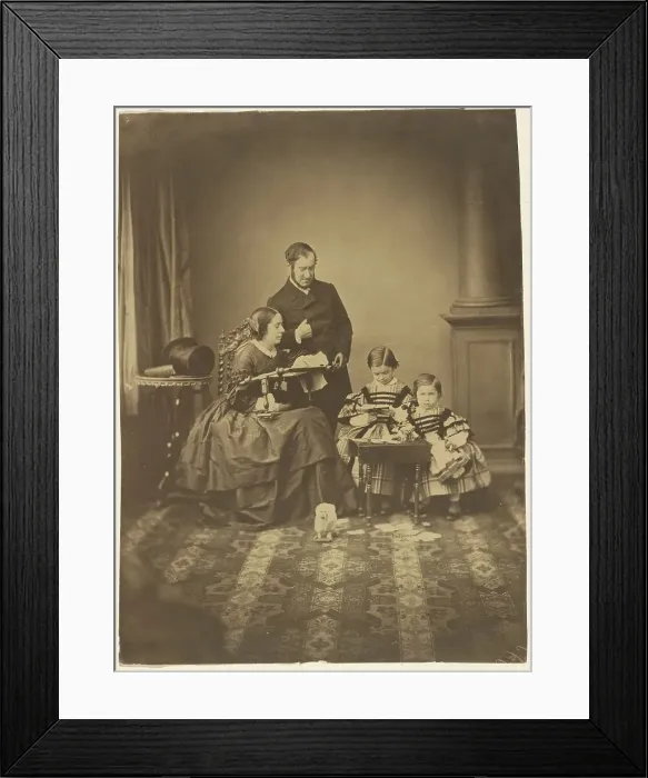 Framed Print : Family Portrait, around 1855-1865. Creator: Andre-Adolphe-Eugene Disderi Framed Print : Family Portrait, around 1855-1865. Creator: Andre-Adolphe-Eugene Disderi