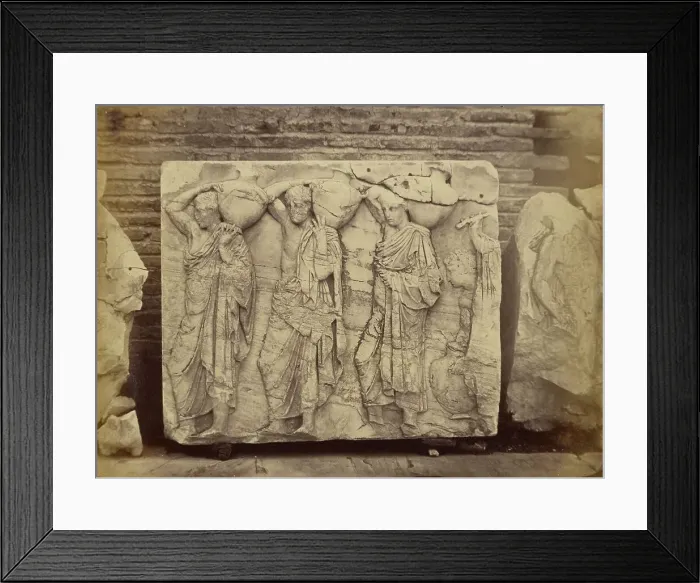 Framed Print : Athens - sculptural fragment, Parthenon frieze, 1865. Creator: Konstantinos Dimitriou Framed Print : Athens - sculptural fragment, Parthenon frieze, 1865. Creator: Konstantinos Dimitriou