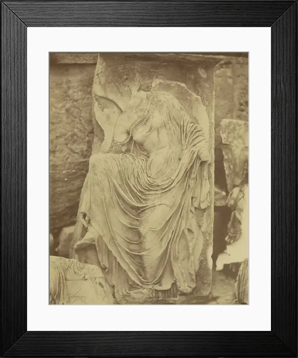 Framed Print : Wingless Victory - sculptural fragment from the Athena Nike parapet, 1865. Creator: Konstantinos Dimitriou Framed Print : Wingless Victory - sculptural fragment from the Athena Nike parapet, 1865. Creator: Konstantinos Dimitriou