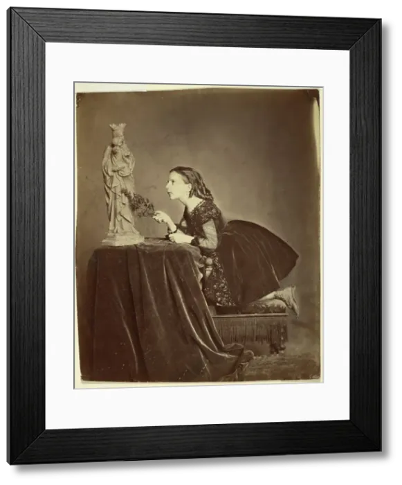 Framed Print : Portrait of a Girl, 1858-1881. Creator: Antoine-Samuel Adam-Salomon Framed Print : Portrait of a Girl, 1858-1881. Creator: Antoine-Samuel Adam-Salomon